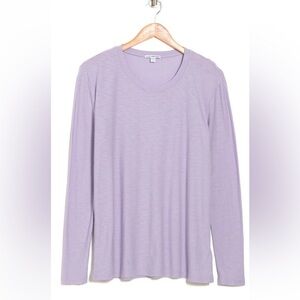 James Perse Purple Long Sleeve Relaxed T-Shirt